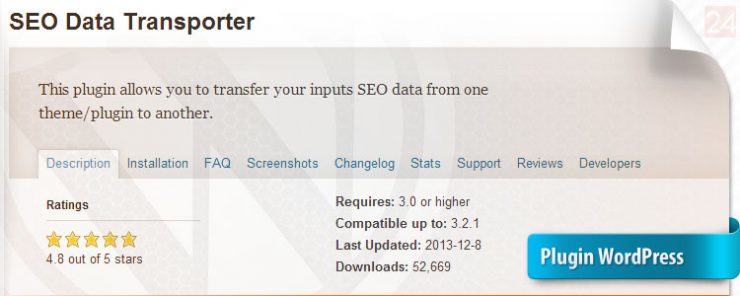 Plugin SEO Data Transporter